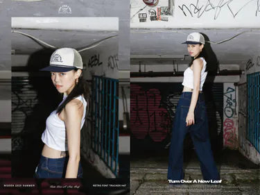 WODEN 2025 Spring & Summer 053 Retro Font Trucker Hat