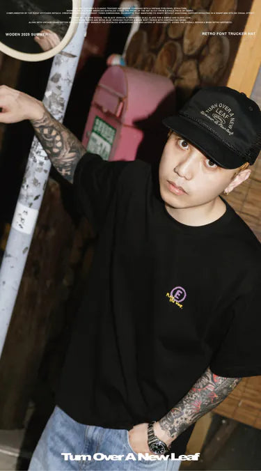 WODEN 2025 Spring & Summer 053 Retro Font Trucker Hat