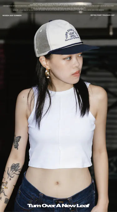 WODEN 2025 Spring & Summer 053 Retro Font Trucker Hat