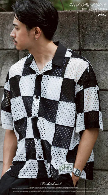 WODEN 2025 Spring & Summer Mesh Plaid Shirt
