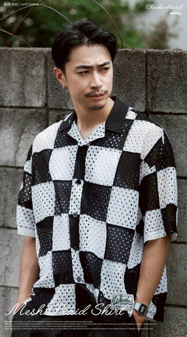 WODEN 2025 Spring & Summer Mesh Plaid Shirt