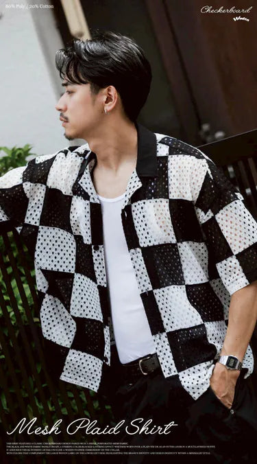 WODEN 2025 Spring & Summer Mesh Plaid Shirt