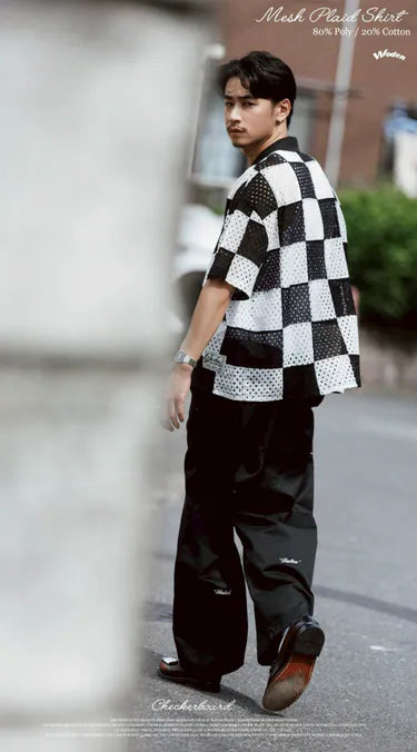 WODEN 2025 Spring & Summer Mesh Plaid Shirt
