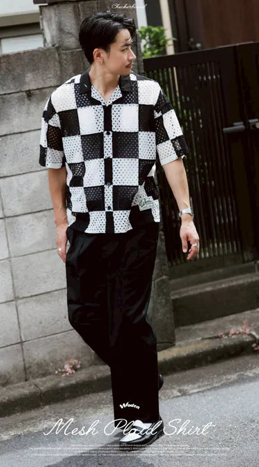 WODEN 2025 Spring & Summer Mesh Plaid Shirt