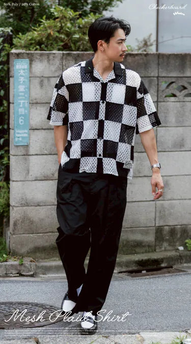 WODEN 2025 Spring & Summer Mesh Plaid Shirt