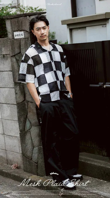 WODEN 2025 Spring & Summer Mesh Plaid Shirt