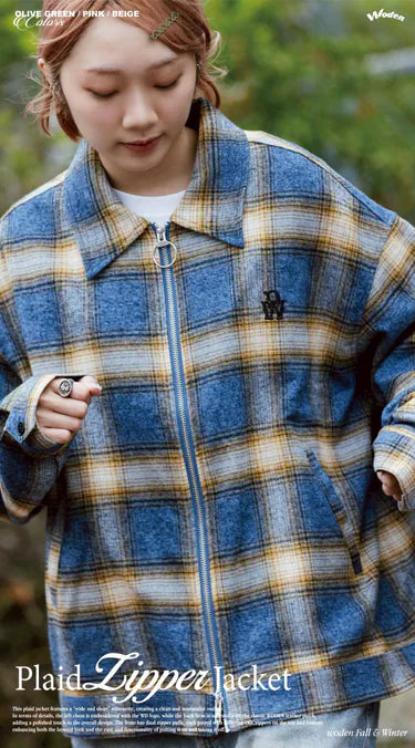 WODEN 2025 Fall & Winter 001 Plaid Zipper Jacket