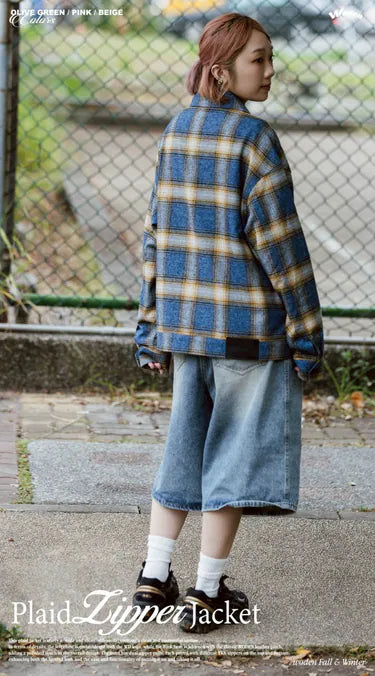 WODEN 2025 Fall & Winter 001 Plaid Zipper Jacket