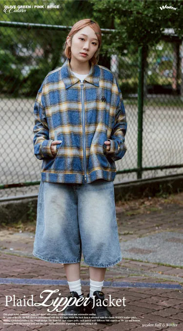 WODEN 2025 Fall & Winter 001 Plaid Zipper Jacket