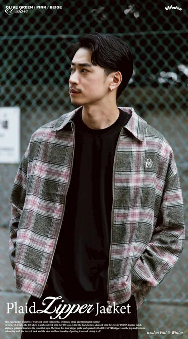 WODEN 2025 Fall & Winter 001 Plaid Zipper Jacket