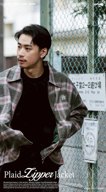 WODEN 2025 Fall & Winter 001 Plaid Zipper Jacket