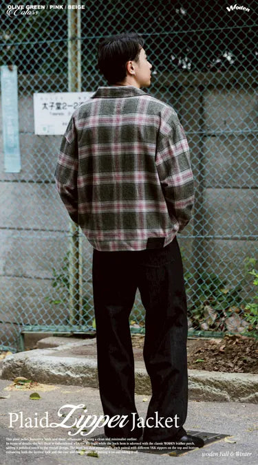 WODEN 2025 Fall & Winter 001 Plaid Zipper Jacket