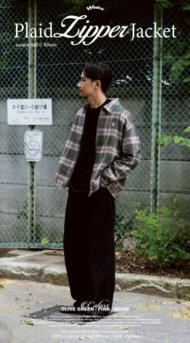 WODEN 2025 Fall & Winter 001 Plaid Zipper Jacket
