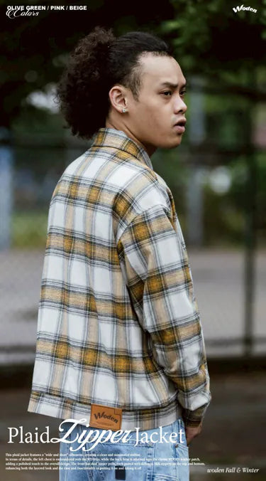 WODEN 2025 Fall & Winter 001 Plaid Zipper Jacket