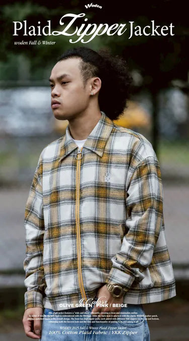 WODEN 2025 Fall & Winter 001 Plaid Zipper Jacket
