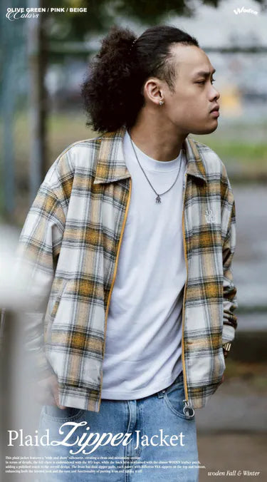 WODEN 2025 Fall & Winter 001 Plaid Zipper Jacket