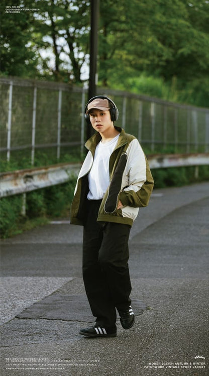 WODEN 2023-24 Autumn & Winter 001 Patchwork Vintage Sport Jacket 深綠