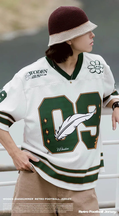 WODEN 2025 Spring & Summer 052 Retro Football Jersey