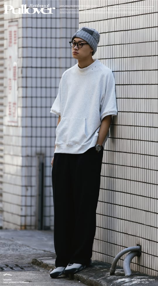 WODEN 2024 Spring & Summer 001 Turtleneck Pullover 灰色款