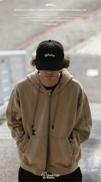 WODEN 2024 Spring & Summer 003 Classic Feather LOGO Baseball Cap