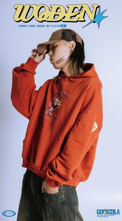 WODEN X Goodzila 032 Hand Painted Hoodie 橘色