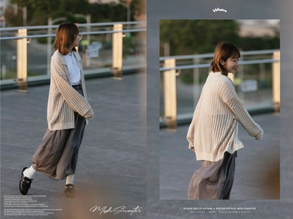 WODEN 2023-24 Autumn & Winter 028 Vintage Mesh Sweater