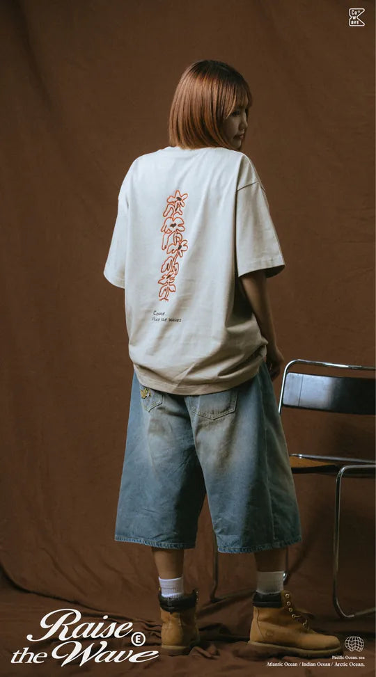 COWAVE 2025 Spring & Summer Doodle Flowers Tee