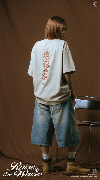 COWAVE 2025 Spring & Summer Doodle Flowers Tee