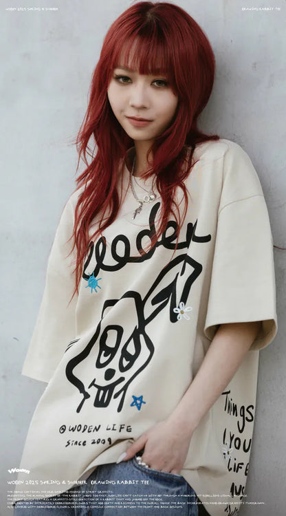 WODEN 2025 Spring & Summer 028 Drawing Rabbit Tee
