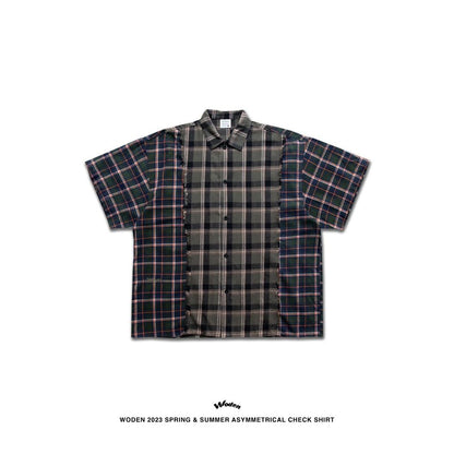 WODEN 2023 Spring & Summer 028 Asymmetrical Check Shirt