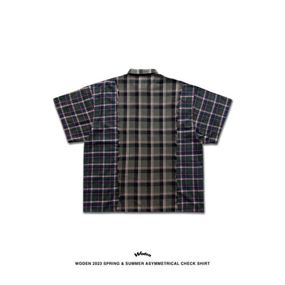 WODEN 2023 Spring & Summer 028 Asymmetrical Check Shirt