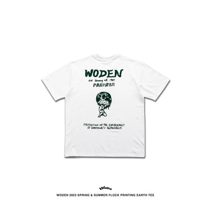 WODEN 2023 Spring & Summer 027 Flock printing earth tee 白