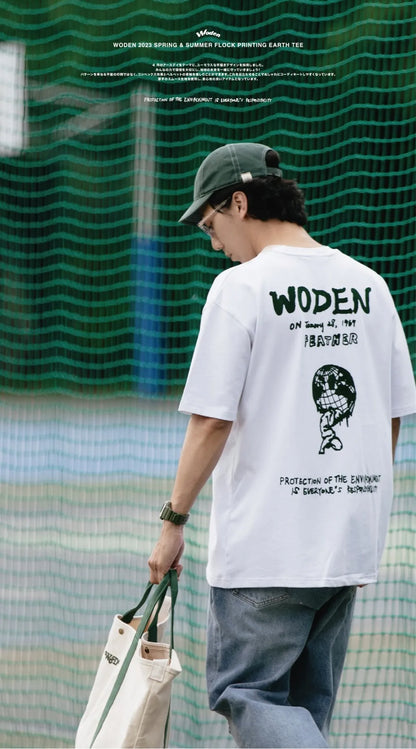 WODEN 2023 Spring & Summer 027 Flock printing earth tee 白