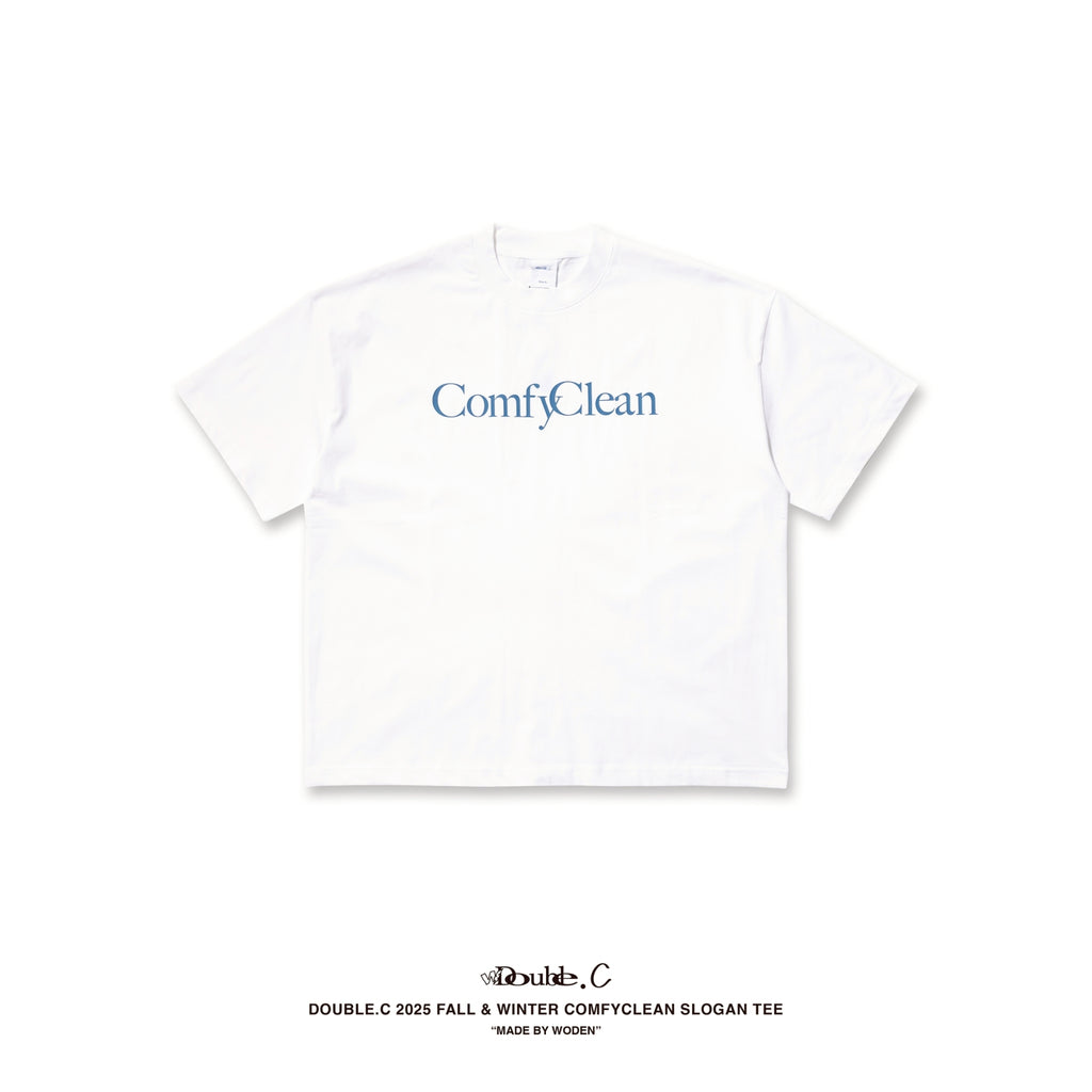 Double.C 2025 Fall & Winter ComfyClean Slogan Tee