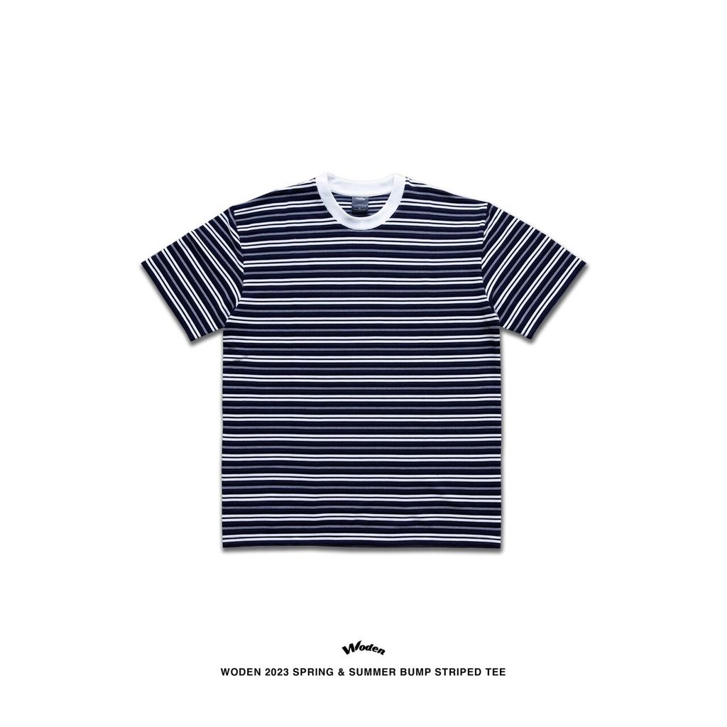 WODEN 2023 Spring & Summer 035 Bump Striped tee 藏青