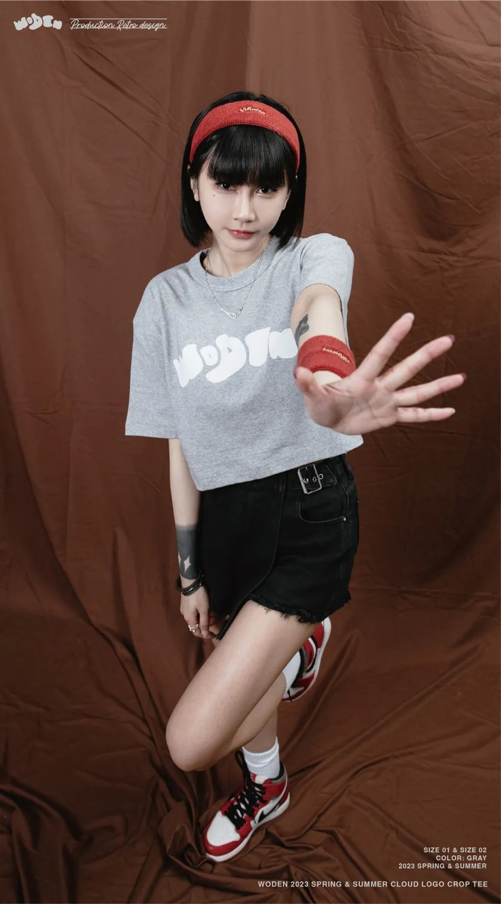 WODEN 2023 Spring & Summer 049 Cloud LOGO crop tee