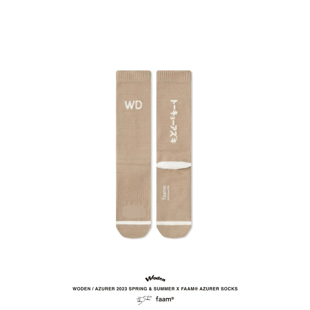 WODEN / Azurer 2023 Spring & Summer X faam® Azurer Socks 卡其