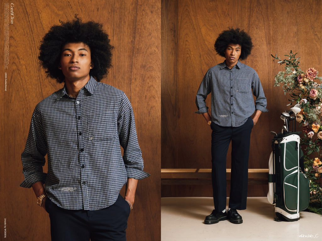 Double.C 2025 Fall & Winter Clean Plaid Shirt