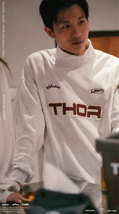 WODEN® / sense® / THOR® 2023 Autumn & Winter 057 mockneck logo sweatshirt