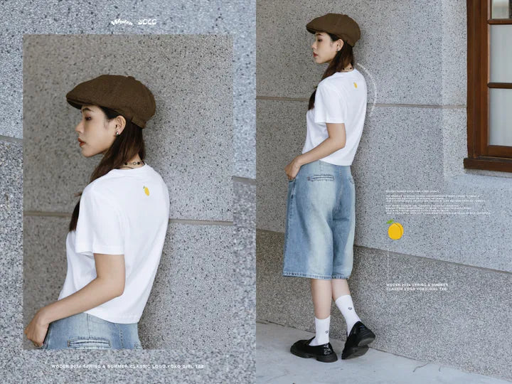 WODEN 2024 Spring & Summer 074 Classic LOGO Yoko Girl Tee