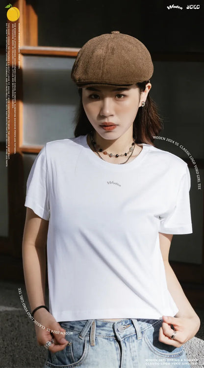 WODEN 2024 Spring & Summer 074 Classic LOGO Yoko Girl Tee