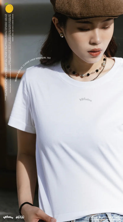 WODEN 2024 Spring & Summer 074 Classic LOGO Yoko Girl Tee