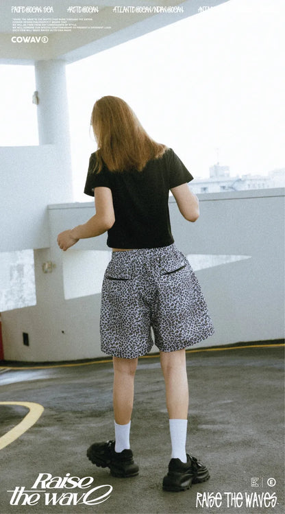 COWAVE 2024 Spring & Summer Leopard print shorts