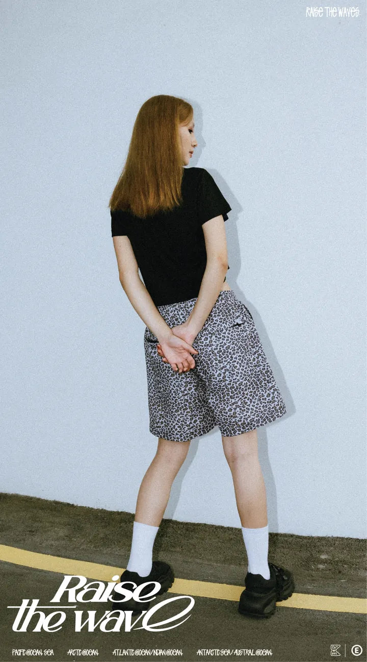 COWAVE 2024 Spring & Summer Leopard print shorts