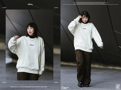 WODEN 2024 Fall & Winter 052 Embossed Offset Printing Sweatshirt