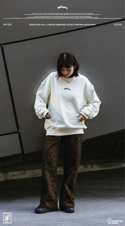 WODEN 2024 Fall & Winter 052 Embossed Offset Printing Sweatshirt