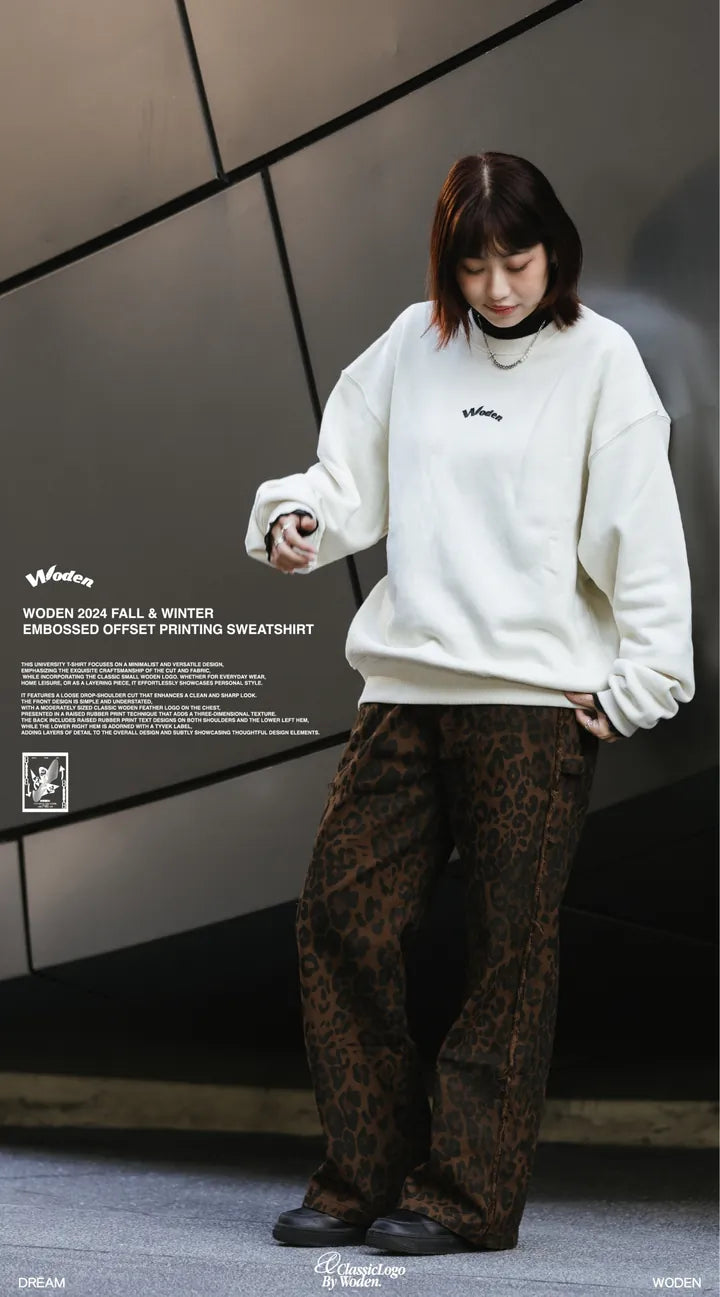 WODEN 2024 Fall & Winter 052 Embossed Offset Printing Sweatshirt