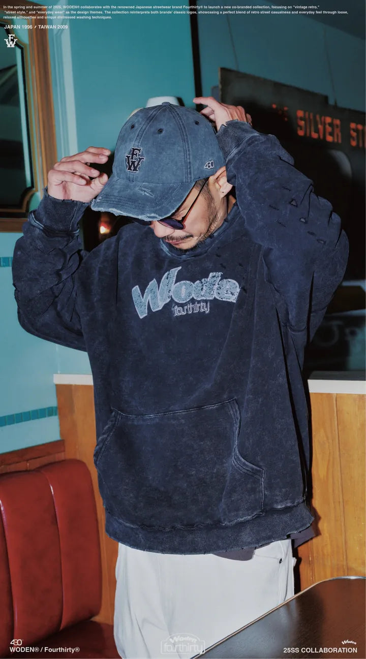 WODEN® / Fourthirty® 2025 Spring & Summer 001 Wash Classic LOGO Hoodie