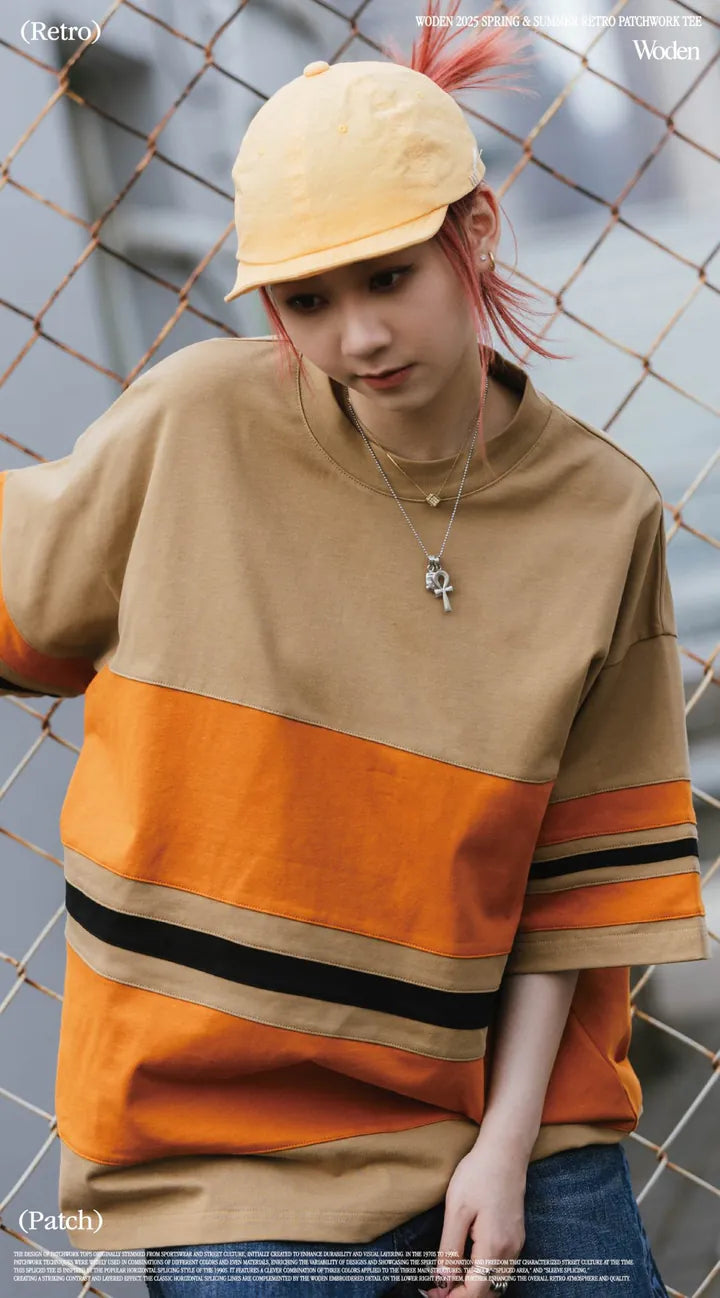 WODEN 2025 Spring & Summer 043 Retro Patchwork Tee