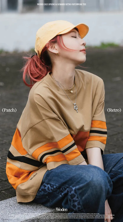 WODEN 2025 Spring & Summer 043 Retro Patchwork Tee